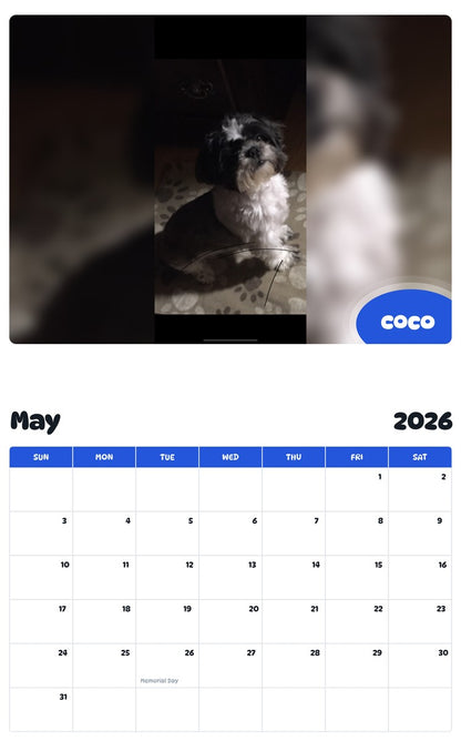 2026 - 2027 COCO - Pawidols Pet Calendar