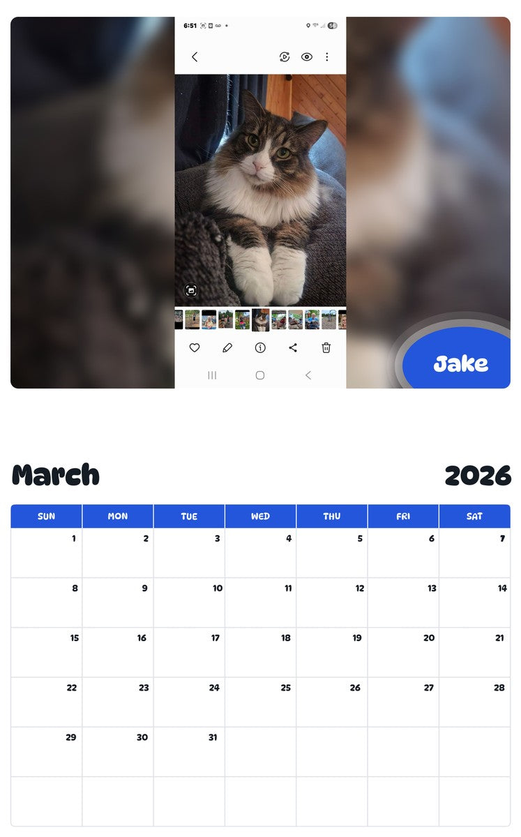 November 2025 - October 2026 Jake - Pawidols Pet Calendar