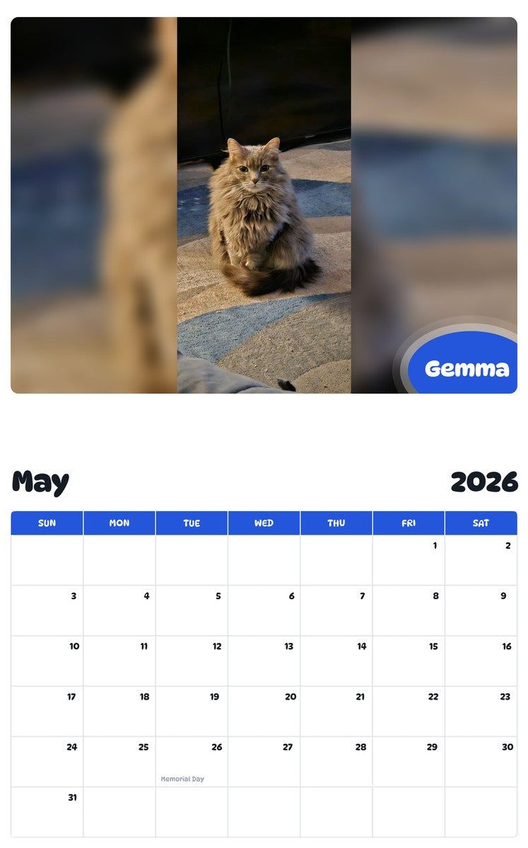 2026 - 2027 Gemma - Pawidols Pet Calendar