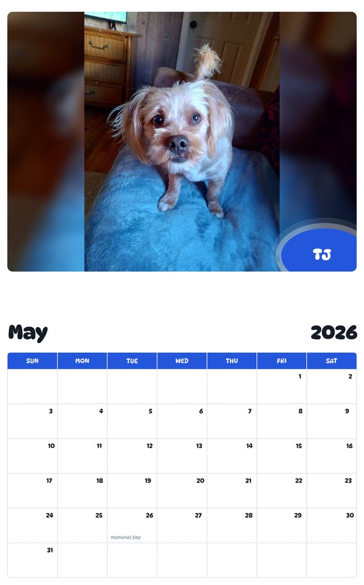 2026 - 2027 TJ - Pawidols Pet Calendar