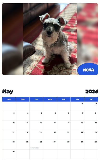 2026 - 2027 NENA - Pawidols Pet Calendar