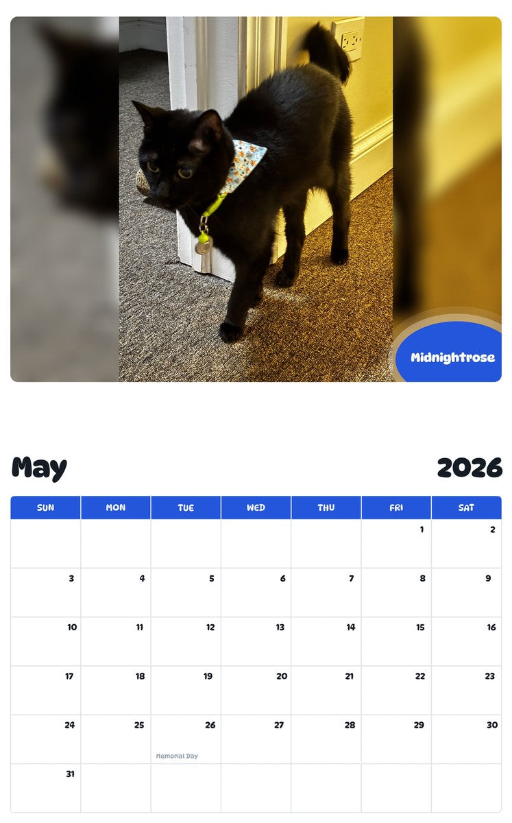 2026 - 2027 Midnightrose - Pawidols Pet Calendar