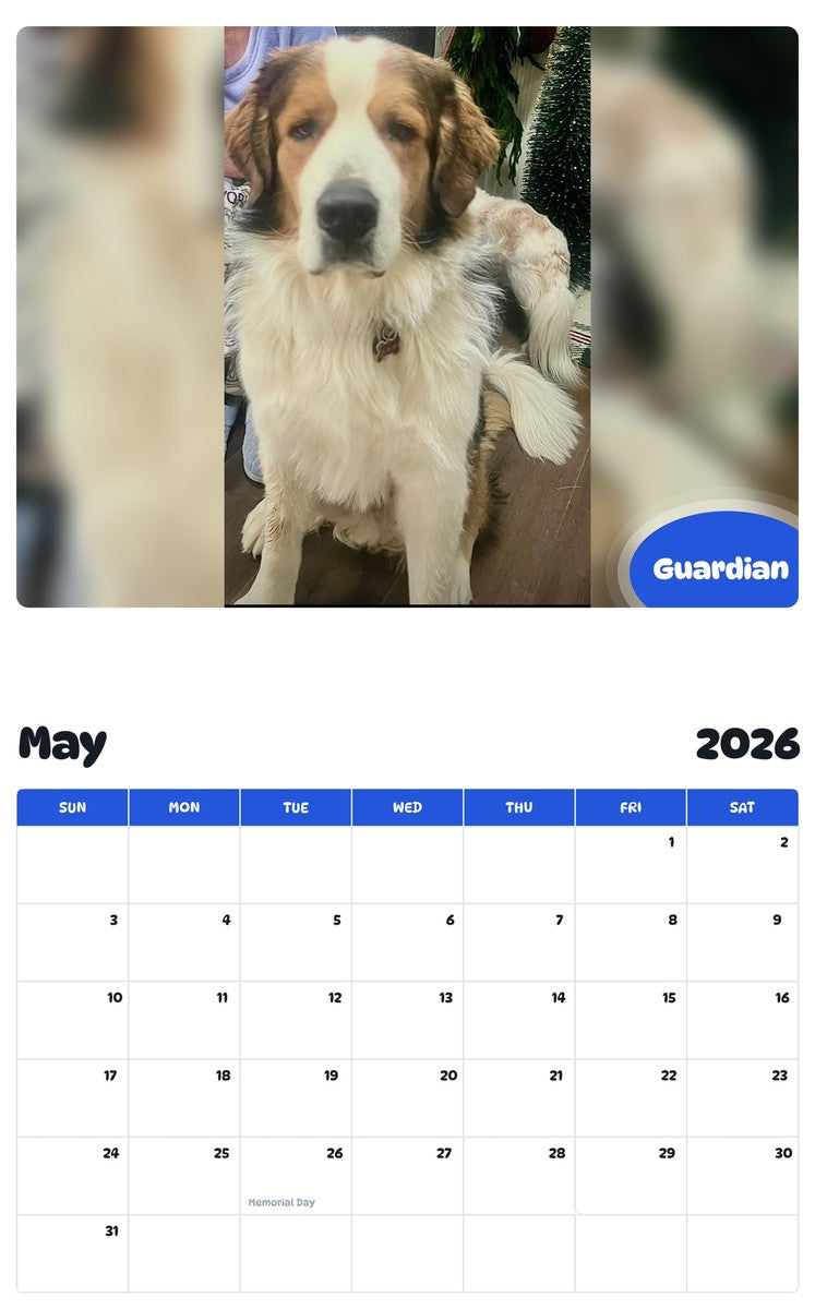 2026 - 2027 Guardian - Pawidols Pet Calendar