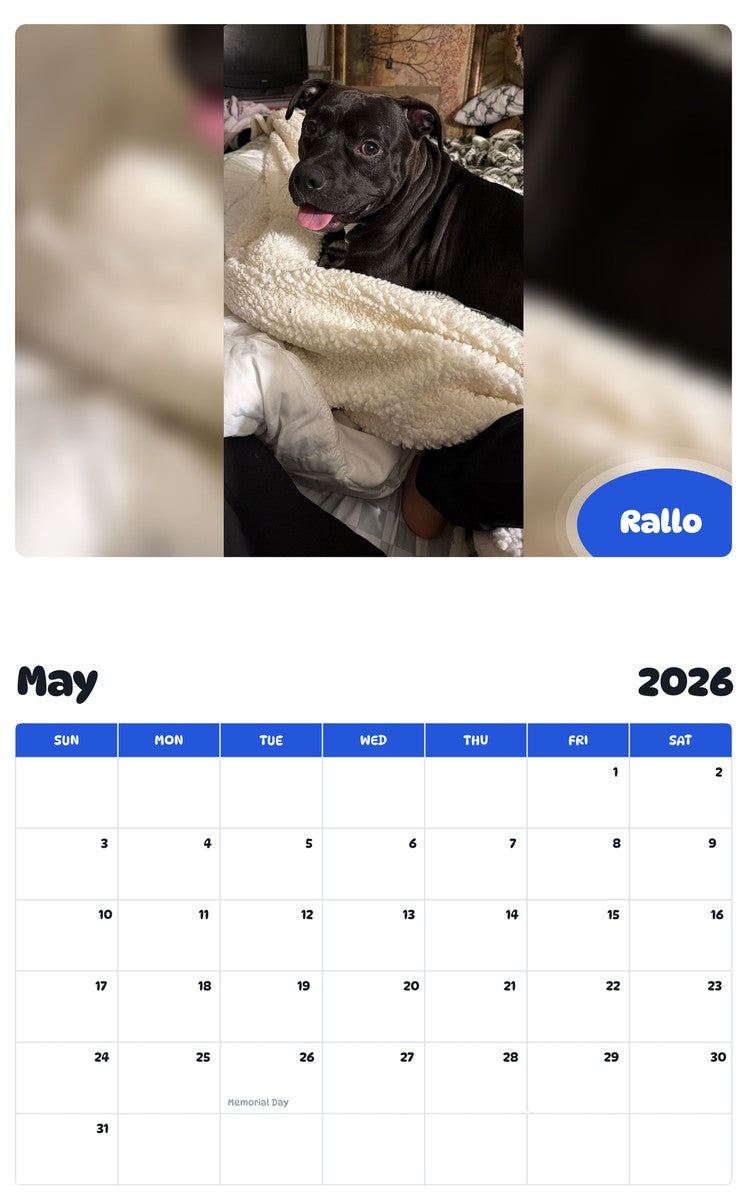 2026 - 2027 Rallo - Pawidols Pet Calendar