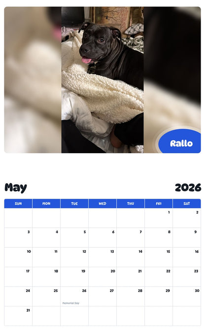2026 - 2027 Rallo - Pawidols Pet Calendar