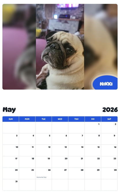2026 - 2027 NIKKI - Pawidols Pet Calendar