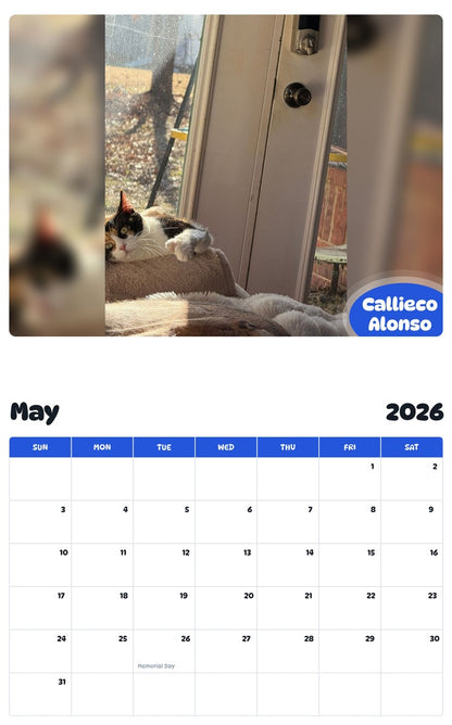 2026 - 2027 Callieco Alonso - Pawidols Pet Calendar