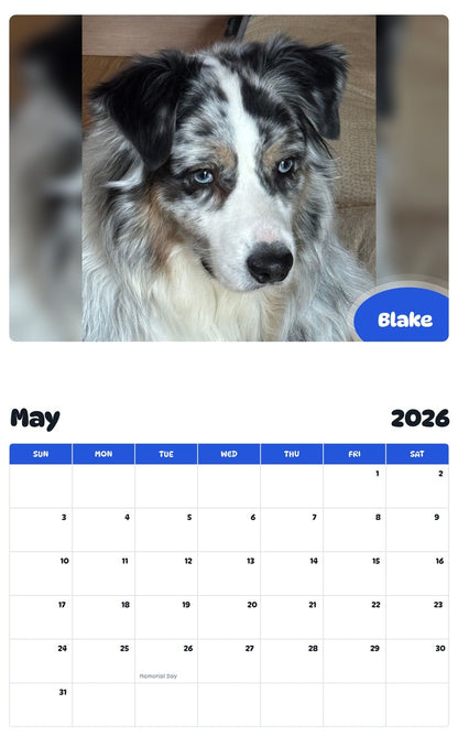 2026 - 2027 Blake - Pawidols Pet Calendar
