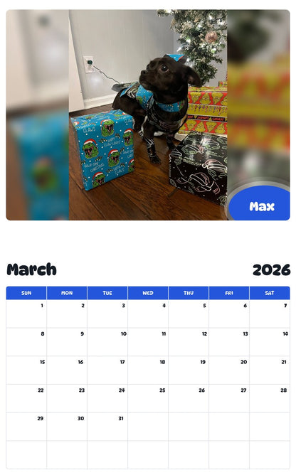 November 2025 - October 2026 Max - Pawidols Pet Calendar
