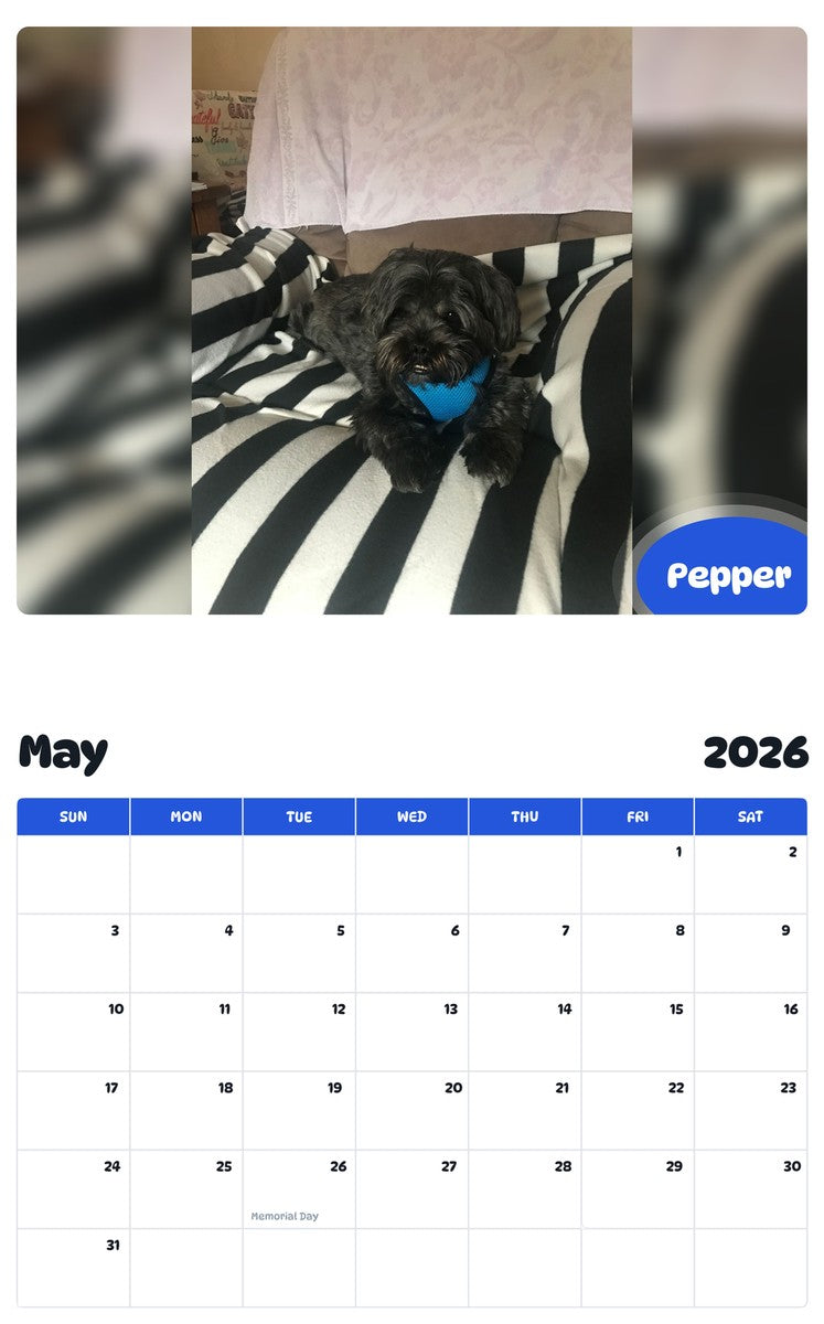 2026 - 2027 Pepper - Pawidols Pet Calendar