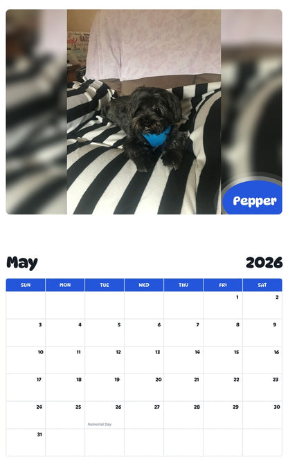 2026 - 2027 Pepper - Pawidols Pet Calendar
