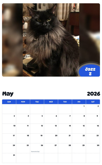 2026 - 2027 Jazz Z - Pawidols Pet Calendar