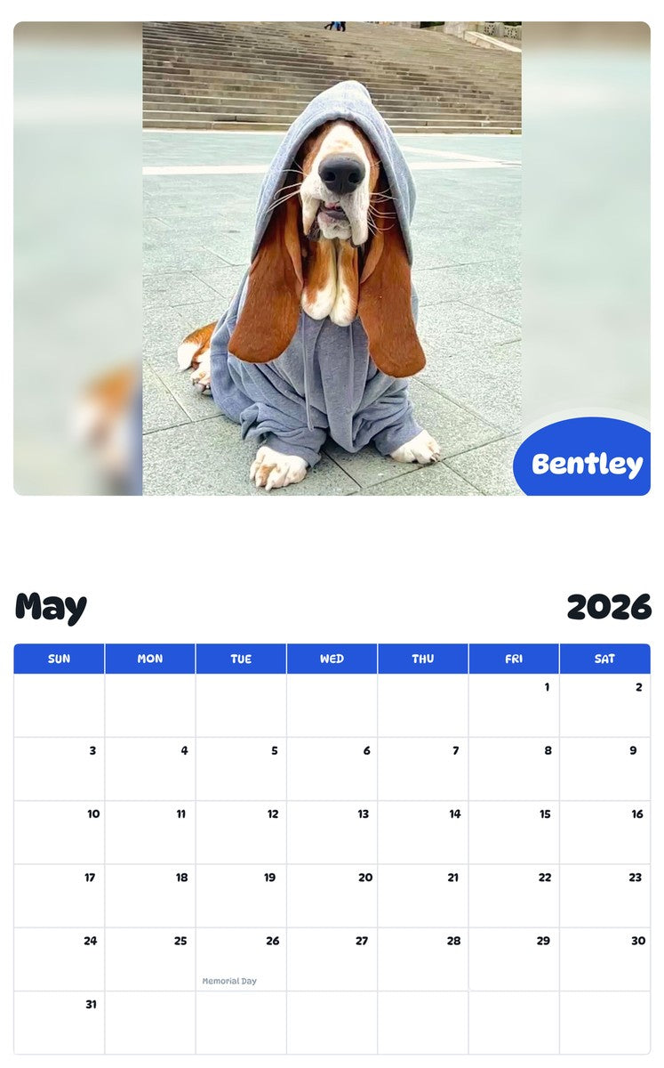 2026 - 2027 Bentley - Pawidols Pet Calendar