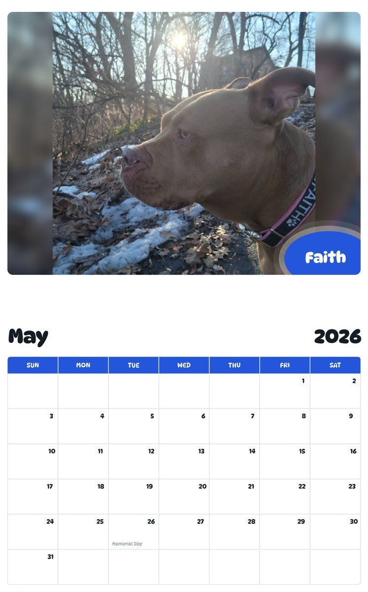 2026 - 2027 Faith - Pawidols Pet Calendar