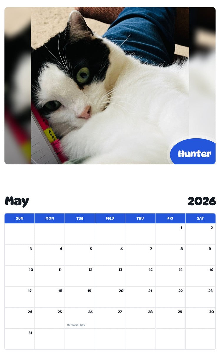 2026 - 2027 Hunter - Pawidols Pet Calendar