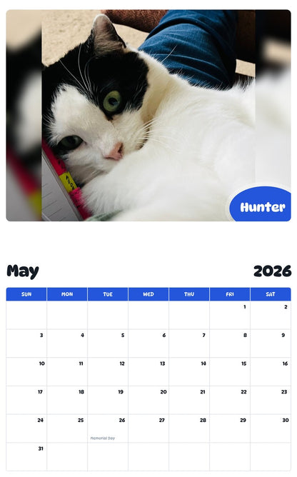 2026 - 2027 Hunter - Pawidols Pet Calendar