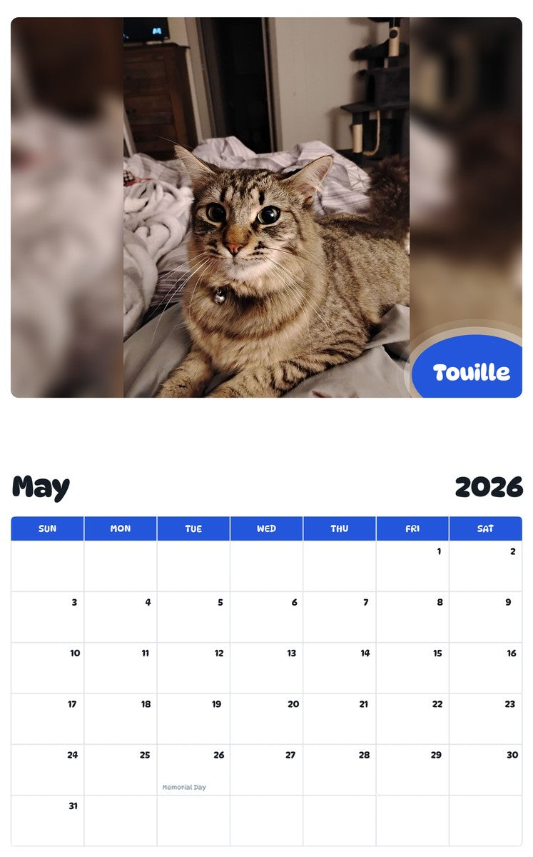 2026 - 2027 Touille - Pawidols Pet Calendar