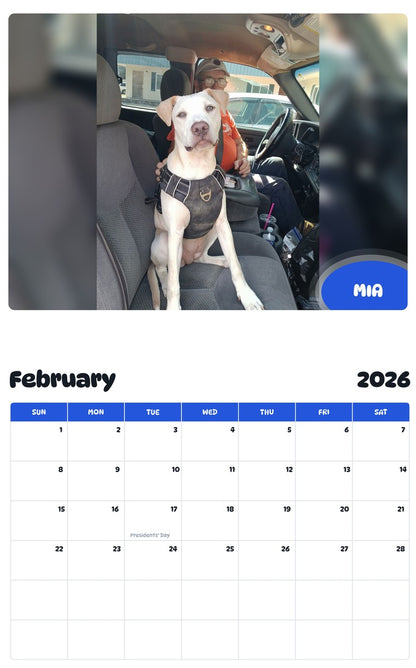 October 2025 - September 2026 MIA - Pawidols Pet Calendar