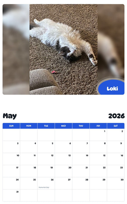 2026 - 2027 Loki - Pawidols Pet Calendar