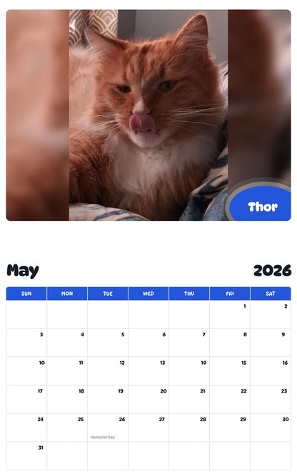 2026 - 2027 Thor - Pawidols Pet Calendar