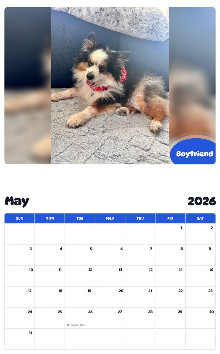 2026 - 2027 Boyfriend - Pawidols Pet Calendar