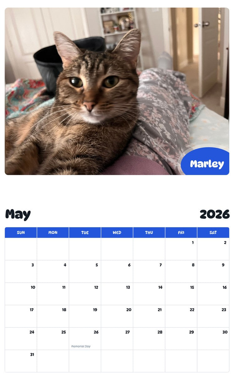 2026 - 2027 Marley - Pawidols Pet Calendar