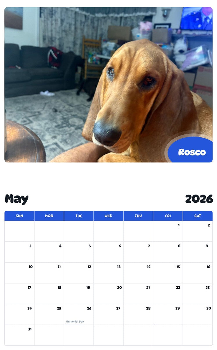 2026 - 2027 Rosco - Pawidols Pet Calendar