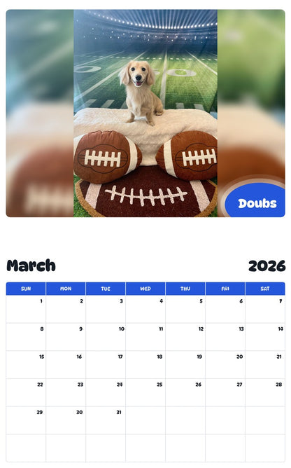 November 2025 - October 2026 Doubs - Pawidols Pet Calendar