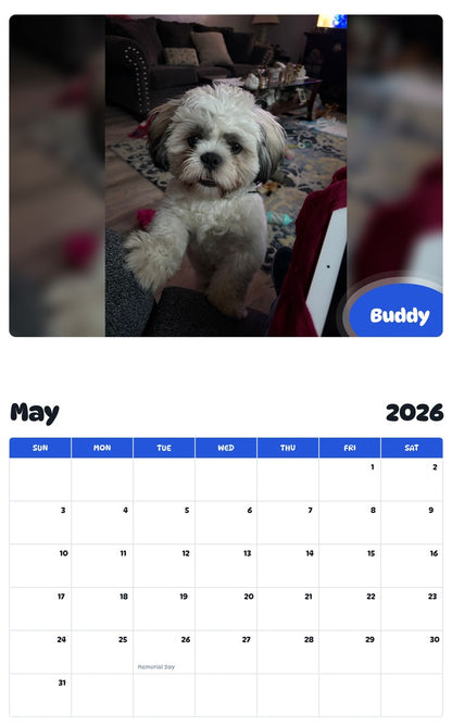 2026 - 2027 Buddy - Pawidols Pet Calendar