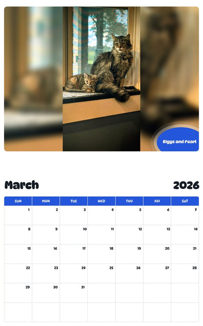 November 2025 - October 2026 Biggs and Pearl - Pawidols Pet Calendar