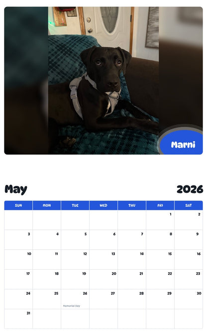 2026 - 2027 Marni - Pawidols Pet Calendar