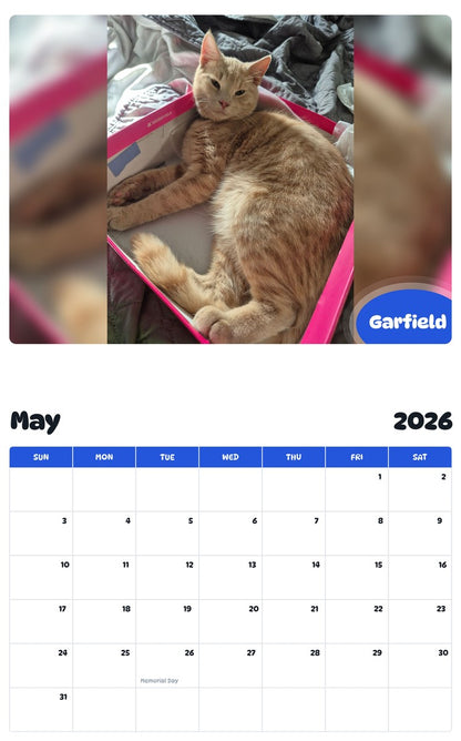 2026 - 2027 Garfield - Pawidols Pet Calendar