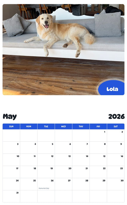 2026 - 2027 Lola - Pawidols Pet Calendar