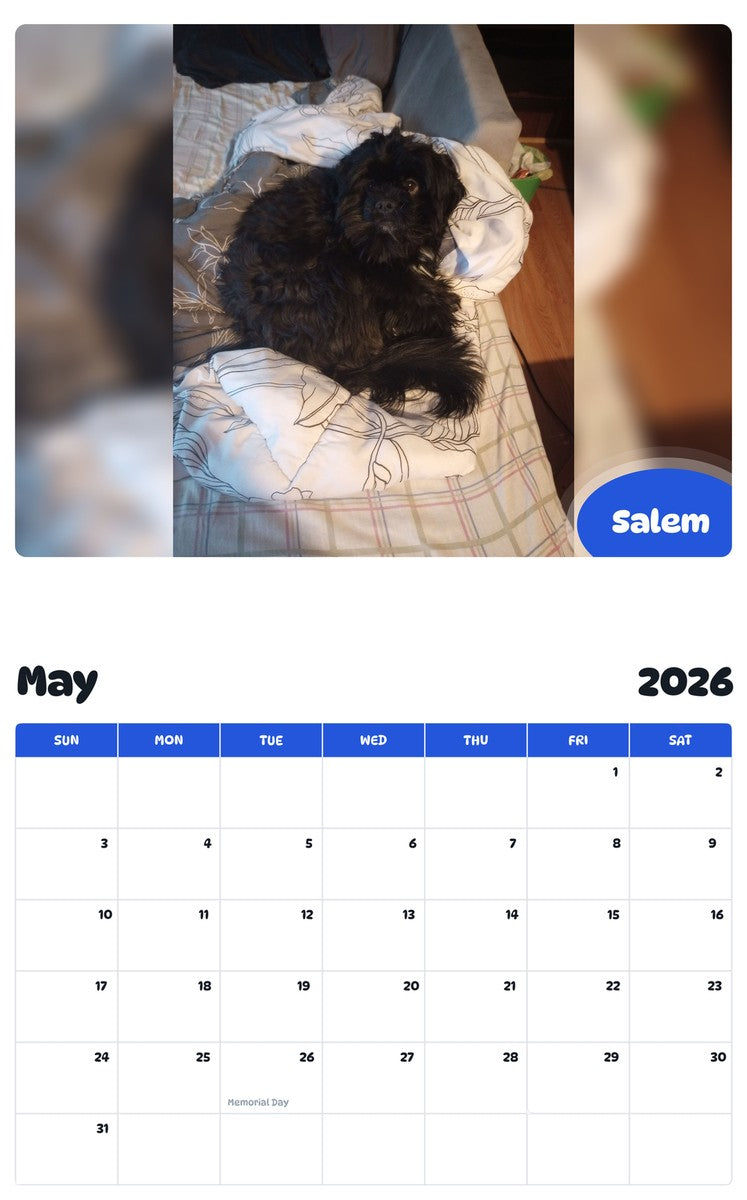 2026 - 2027 Salem - Pawidols Pet Calendar