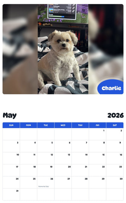 2026 - 2027 Charlie - Pawidols Pet Calendar