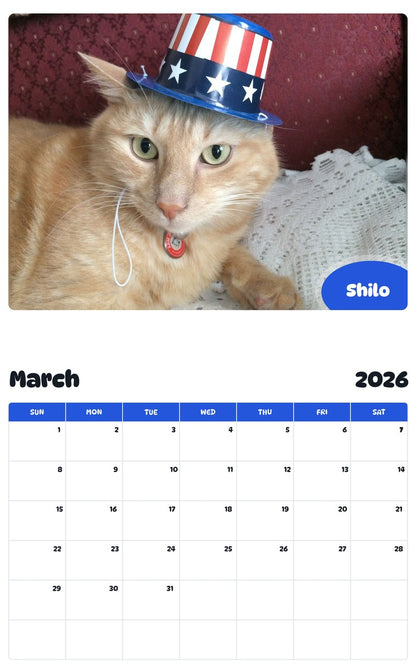 November 2025 - October 2026 Shilo - Pawidols Pet Calendar