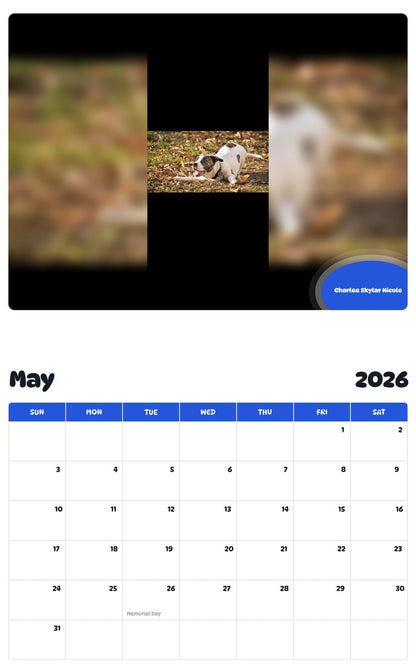 2026 - 2027 Charlee Skylar Nicole - Pawidols Pet Calendar