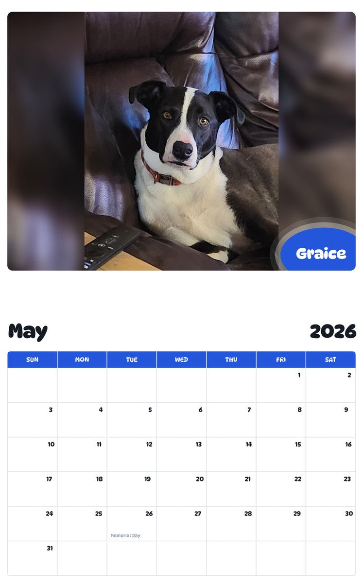 2026 - 2027 Graice - Pawidols Pet Calendar