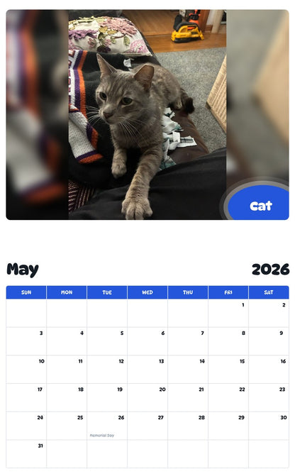 2026 - 2027 Cat - Pawidols Pet Calendar