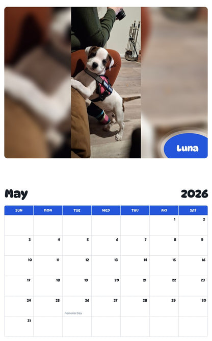 2026 - 2027 Luna - Pawidols Pet Calendar