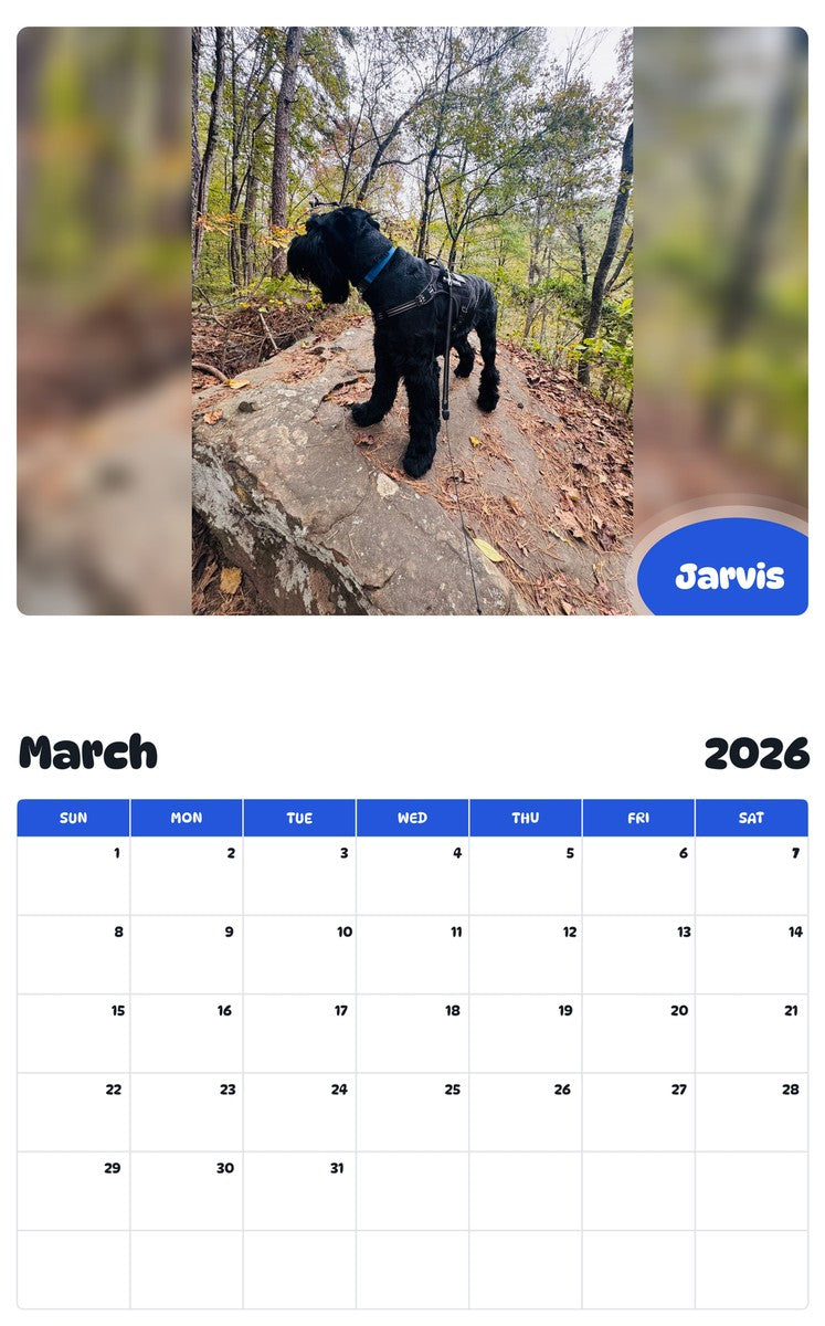 November 2025 - October 2026 Jarvis - Pawidols Pet Calendar