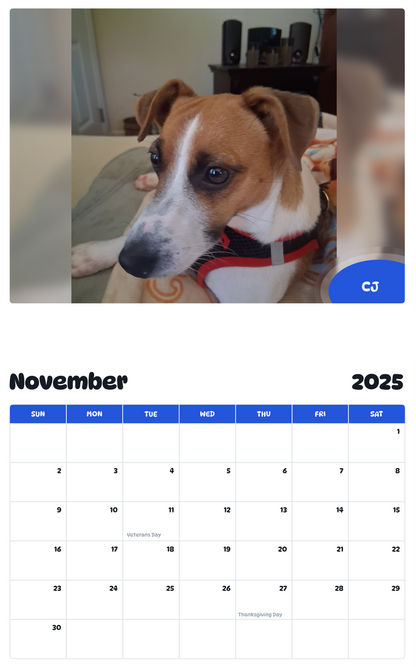 July 2025 - June 2026 Cj - Pawidols Pet Calendar