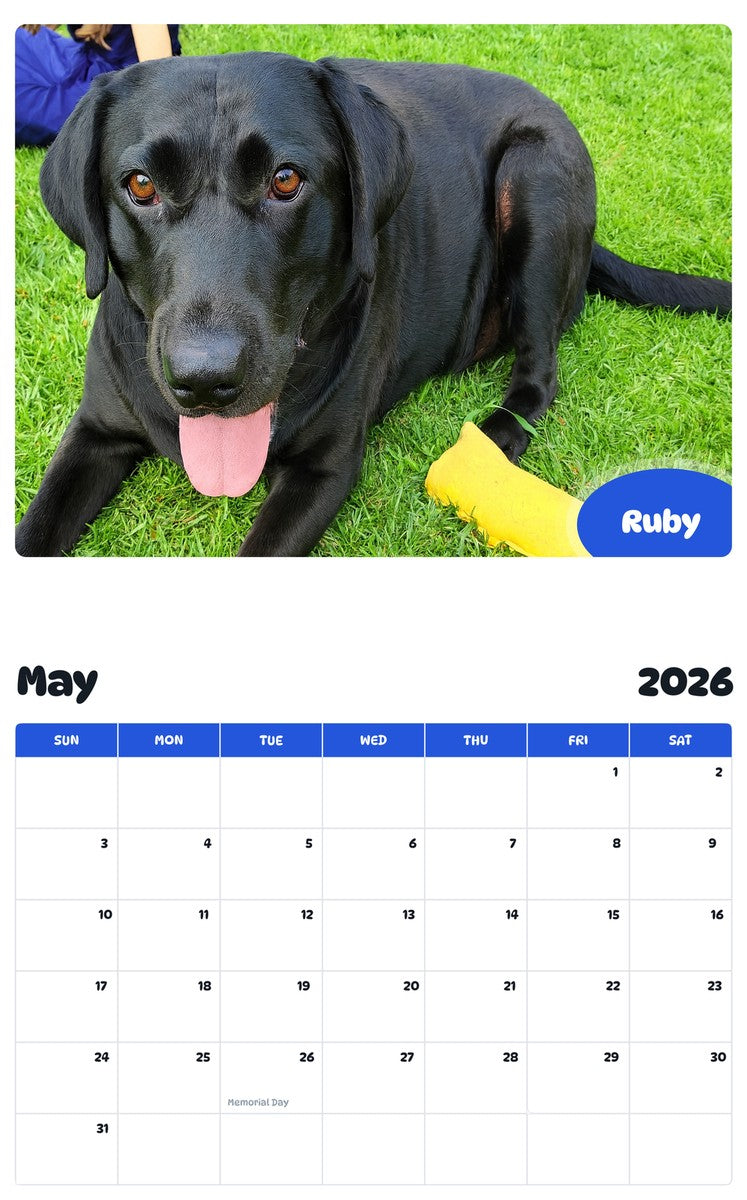 2026 - 2027 Ruby - Pawidols Pet Calendar