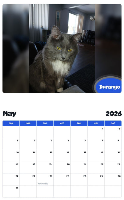 2026 - 2027 Durango - Pawidols Pet Calendar