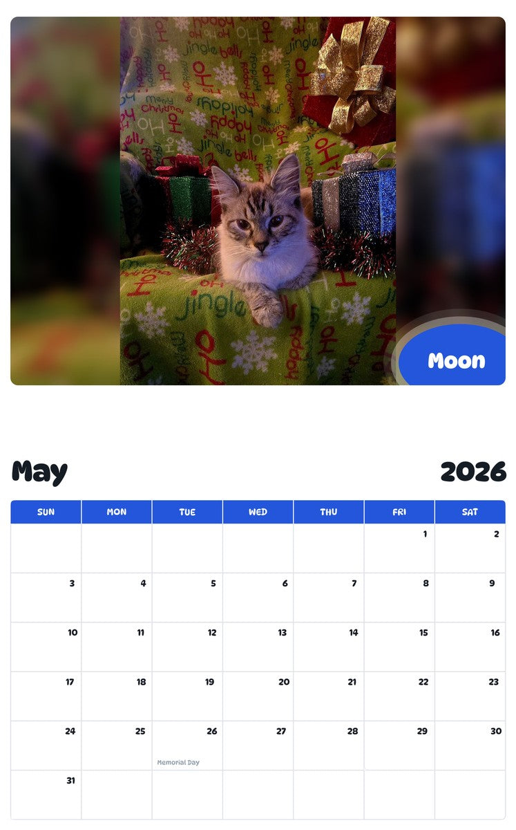 2026 - 2027 Moon - Pawidols Pet Calendar