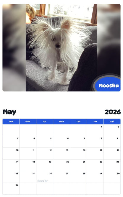 2026 - 2027 Mooshu - Pawidols Pet Calendar