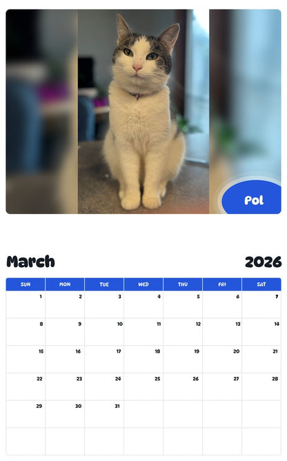 November 2025 - October 2026 Pol - Pawidols Pet Calendar