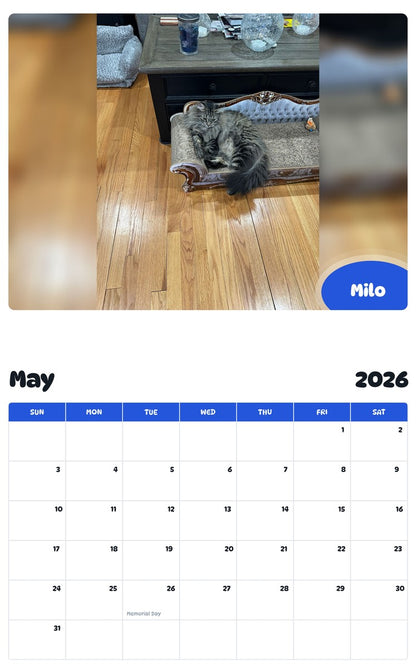 2026 - 2027 Milo - Pawidols Pet Calendar
