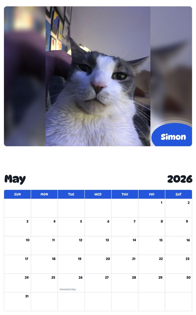 2026 - 2027 Simon - Pawidols Pet Calendar