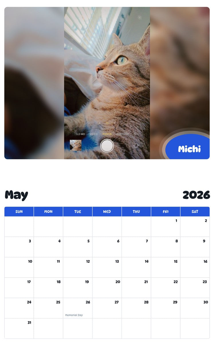 2026 - 2027 Michi - Pawidols Pet Calendar